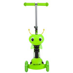 Самокат Novatrack Disco-kids Saddle для детей, трансформер, свет.колеса PU 120*90мм, зеленый